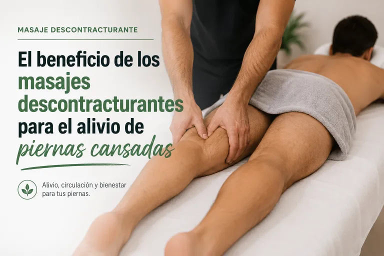 Masaje descontracturante en piernas cansadas a domicilio en Chuy